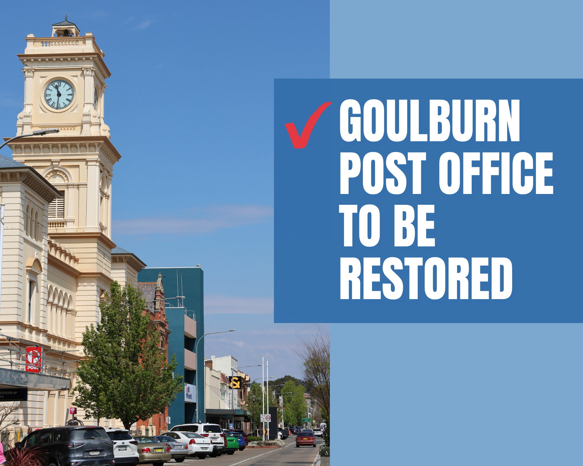 GOULBURN’S HERITAGE POST OFFICE TO BE REOPENED NEXT YEAR Main Image